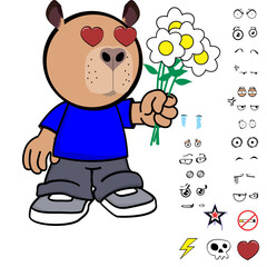 capybara kid expressions pack collection in vector art