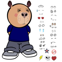 capybara kid expressions pack collection in vector art