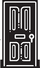 Door icons set. Open, close and ajar door