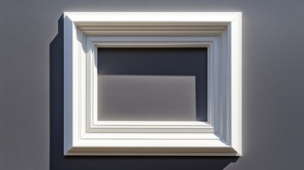 Empty white picture frame