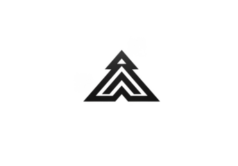 Black Abstract Arrow Triangle Symbol Icon Logo on Transparent Background