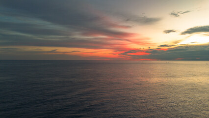 Scenic View of Ocean at Sunset