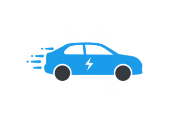 Blue Electric Car Vehicle Illustration Eco Friendly Transportation