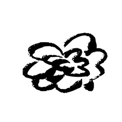 筆タッチの花の手描きイラスト