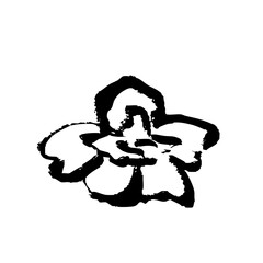 筆タッチの花の手描きイラスト