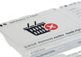 Cancel Shopping Cart Icon with Transparent Background Illustration