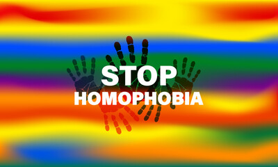 Stop Homophobia, Transphobia and Biphobia horizontal background design.