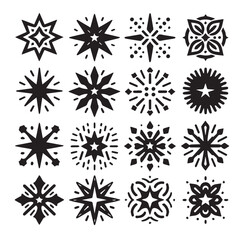 Snowflakes Vector Collection: Winter Snow Icons, New Year & Christmas Decorations