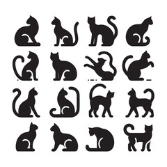 Vector Bear Silhouettes &ndash; Wild Animal Outline and Solid Silhouette icon Set


