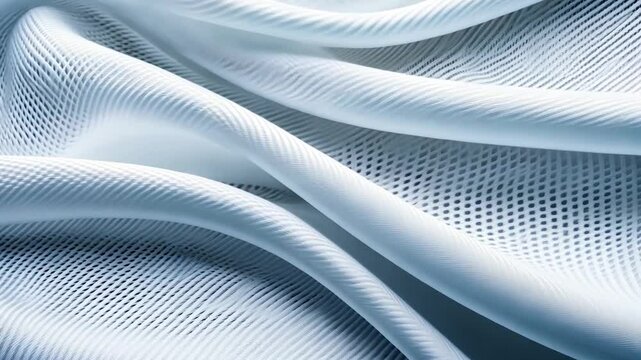Abstract Draped Fabric Texture: White Mesh and Smooth Surface