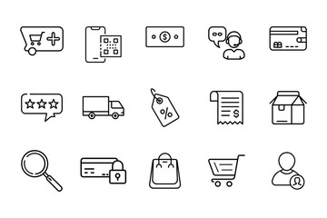 Fototapeta premium E-commerce Line Icon set