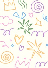 Cute doodle hand drawn illustration background