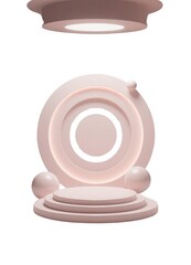 Abstract pastel pink product display podium