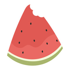 Illustration of a Bitten Watermelon Slice
