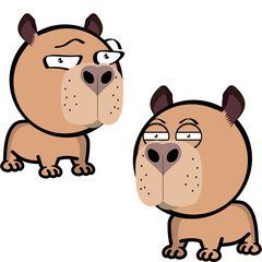 little capybara character cartoon expressions pack collection in vector art
