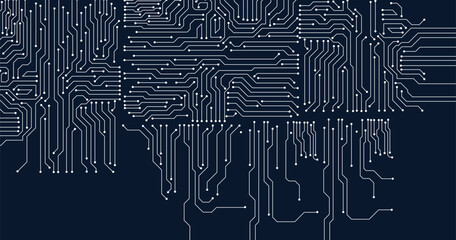 Abstract simple circuit board in perspective view. EPS10 vector curves. 