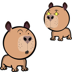 little capybara character cartoon expressions pack collection in vector art
