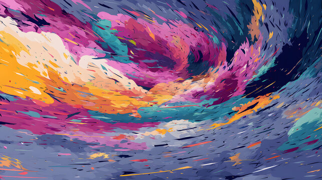 Abstract Vector Storm contras colorful