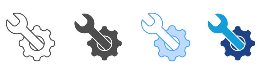 Tools Icon Set Multiple Style Collection