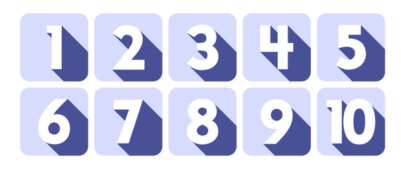 Vector Numbers from 1 to 10. Collection of number icons. Vector illustration