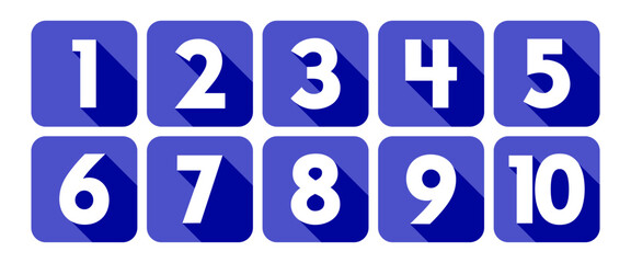 Vector Numbers from 1 to 10. Collection of number icons. Vector illustration