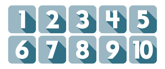 Vector Numbers from 1 to 10. Collection of number icons. Vector illustration
