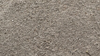 Full frame displays coarse brown sand and fine gravel surface details in natural lighting
