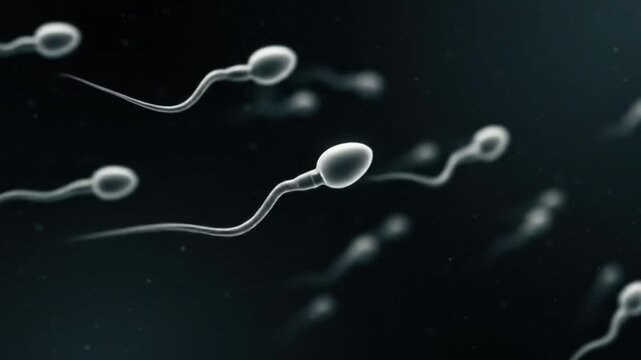Microscopic Life: An image showcasing the delicate dance of sperm cells, each with its distinct shape and the potential for new life, against a soft, dark background.
