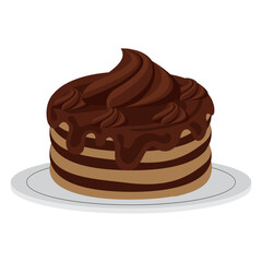 Rich Chocolate Cake with Swirled Topping