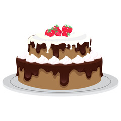 Double Layer Cake with Strawberry Topping