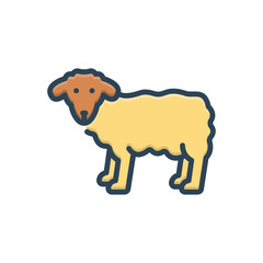 Color illustration icon for sheep