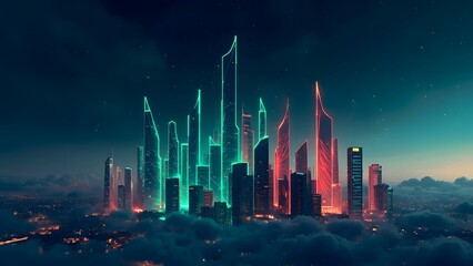 Neon Skyline of Forex Realms: A Digital Metropolis of Market Movements