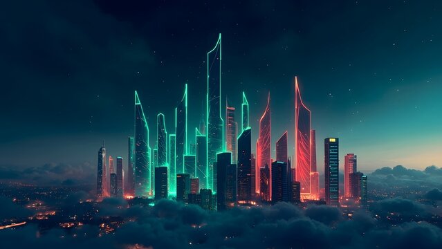 Neon Skyline of Forex Realms: A Digital Metropolis of Market Movements