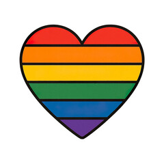 Fototapeta premium Rainbow Heart Symbol in Flat Design