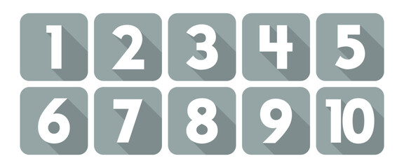 Vector Numbers from 1 to 10. Collection of number icons. Vector illustration