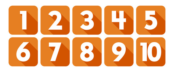 Vector Numbers from 1 to 10. Collection of number icons. Vector illustration