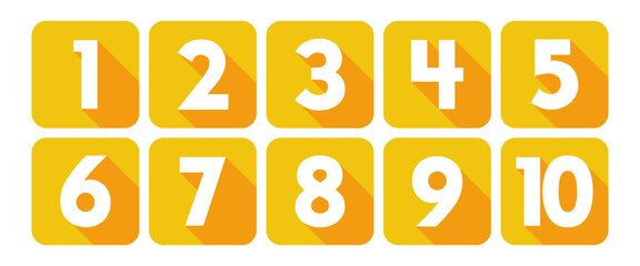 Vector Numbers from 1 to 10. Collection of number icons. Vector illustration