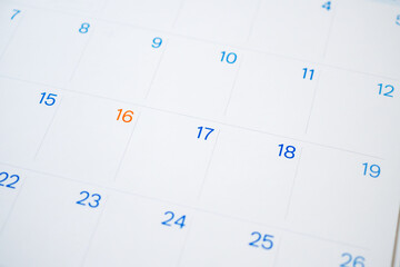 calendar page date background business planning appointment meeting concept