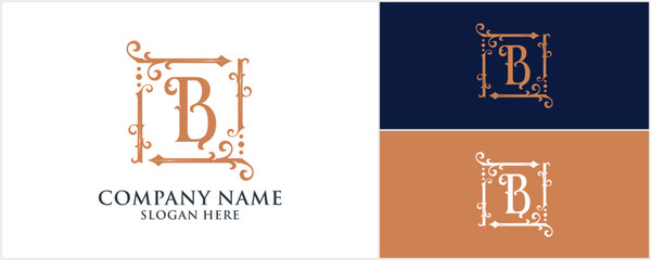 initial B monogram logo, wedding & Fashion logo design, Vector illustration