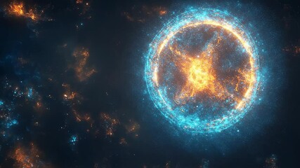 Vibrant cosmic nebula with stellar dust and glowing energy fields - Powered by Adobe