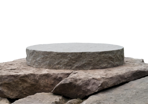 Rocky podium isolated on transparent or white background