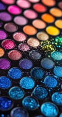 Close-up of a colorful eyeshadow palette (1)