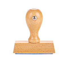 Wooden rubber stamp isolated on a transparent background.
