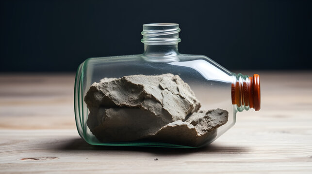 a rock in a bottle