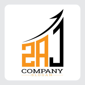 ZAJ Company Logo Design Growth vector, ZAJ Upward Arrow Business Success Logo vector, ZAJ Corporate Branding Logo , ZAJ logo design, ZAJ simple and modern logo, ZAJ business finance logo design, etc.