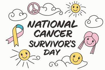 NATIONAL CANCER SURVIVORS DAY vector illustration