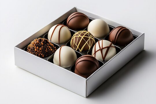 **Chocolate Truffles Arranged In Box With Gold Foil, Clean White Background --Ar 3:2 --S 440 --V 6.1 --P G8Gxrjv** - @Darya (Relaxed) -# Create, Explore, And Organize On [Midjourney.Com](<Https://Midj