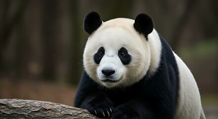 Fototapeta premium Giant Panda in Natural Habitat – Wildlife and Conservation Concept