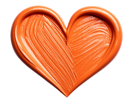 coeur orange, matériau de texture de peinture