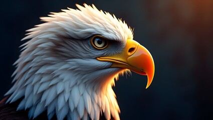 Obraz premium Majestic Bald Eagle Portrait A Stunning Close-Up of a National Bird Icon